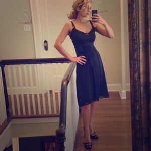 Stunning Size 4 black silk cocktail dress